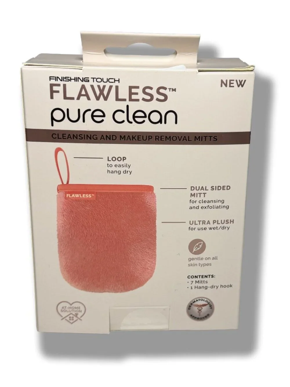 NIB Finishing Touch Flawless Pure Clean 7-Day Facial Cleansing Mitt Set